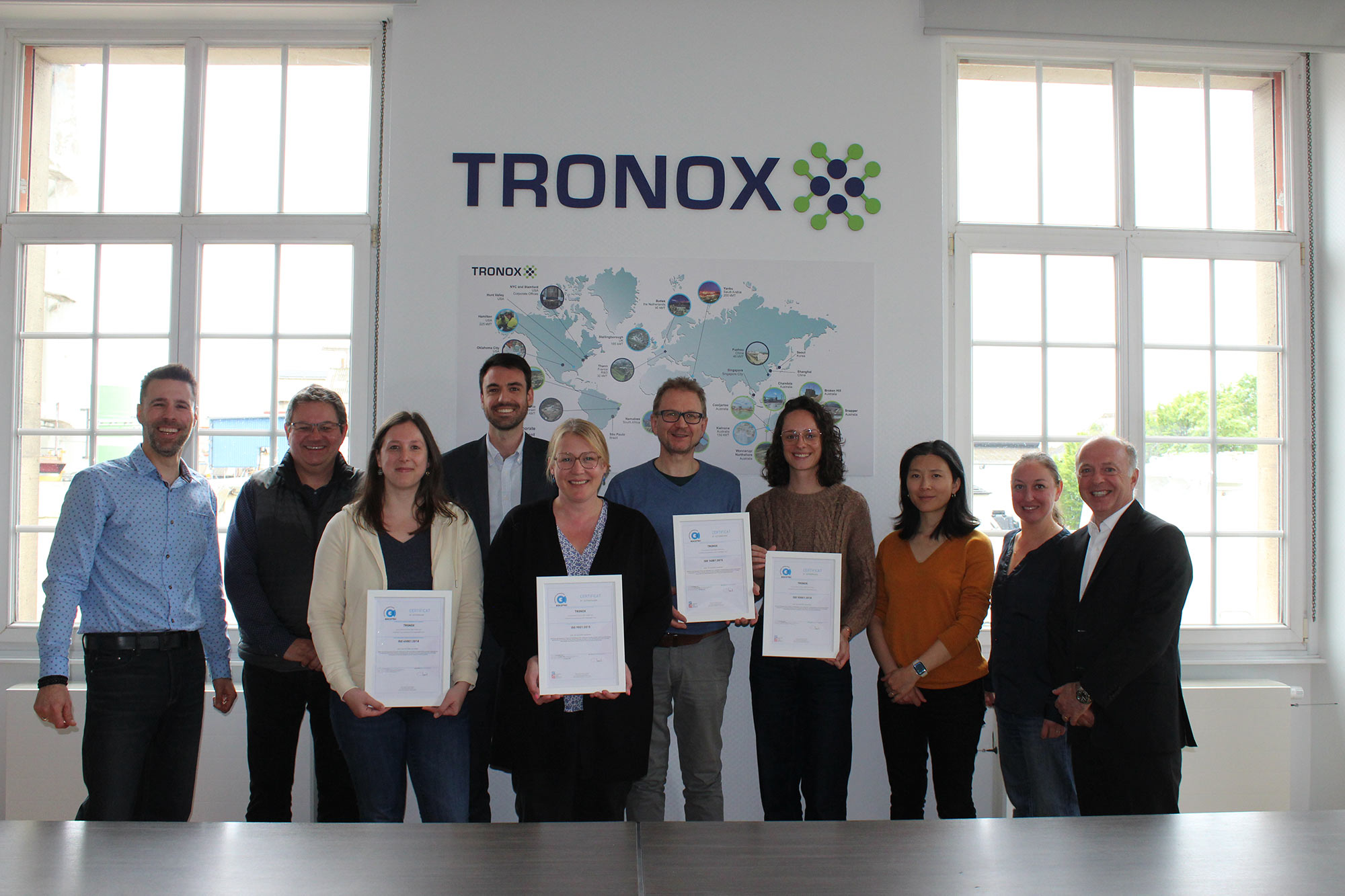 Remise certificat SOCOTEC à TRONOX